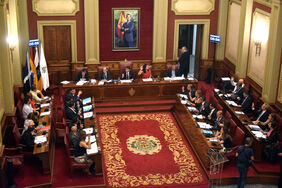 Vista general de la sesión plenaria desarrollada hoy viernes en el Ayuntamiento de Santa Cruz de Tenerife.