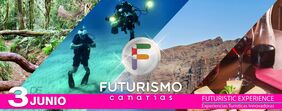 Cartel promocional de la iniciativa Futurismo Canarias.