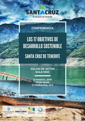 Cartel promocional de la Conferencia sobre Desarrollo Sostenible que tendrá lugar este miércoles en la Sala MAC de Santa Cruz.