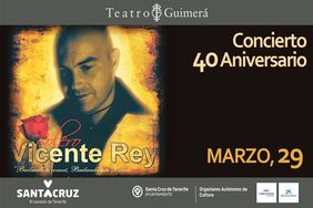 Cartel promocional del concierto de boleros que ofrecerá Vicente Rey este viernes en el Teatro Guimerá de Santa Cruz.
