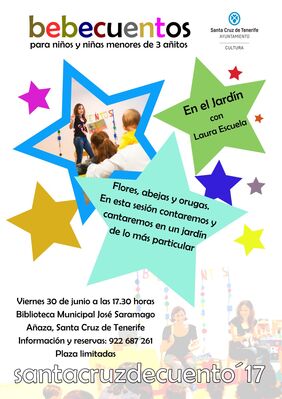 Cartel promocional de la iniciativa Bebecuentos, que se desarrollará mañana viernes en la Biblioteca José Saramago de Añaza.