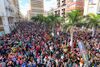 Vista de la plaza de la Candelaria durante el primer Carnaval de Día de estas fiestas