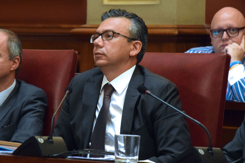 El concejal Dámaso Arteaga, durante su intervención en el Pleno de este viernes.