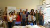 Foto de familia de los participantes del proyecto y los representantes municipales y de "la Caixa"