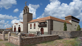 Convento dominico de La Consolación, en una fotocomposición de Víctor Ezquerro