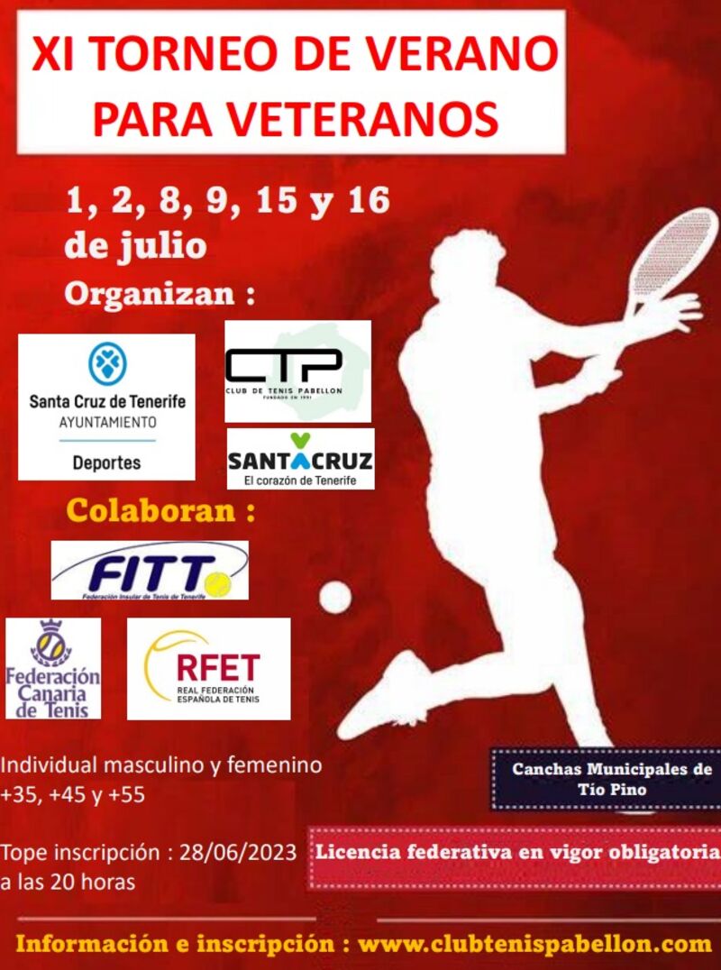 Las pistas municipales de Tío Pino acogen el XI Torneo de Verano de tenis para veteranos