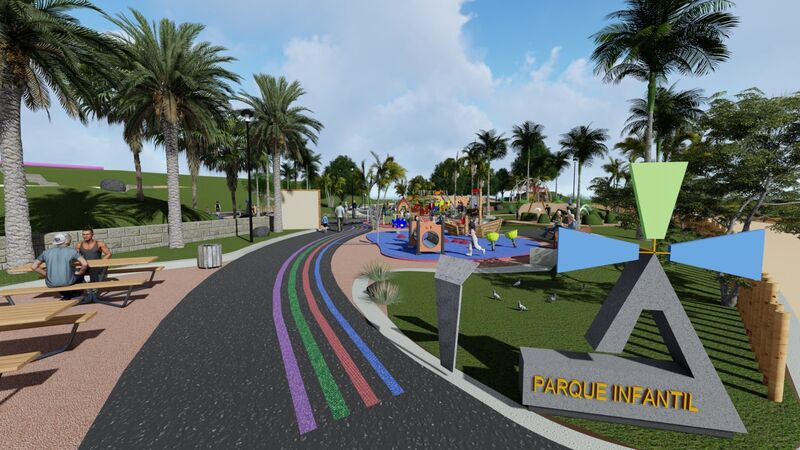 Santa Cruz presenta a vecinos y a vecinas el parque infantil inclusivo de Santa Catalina