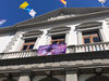 Foto de la fachada del Palacio Municipal con motivo de la celebración del Día Internacional de la Mujer, 8M