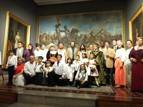 El grupo teatral Entreactos, durante una representación anterior en el Museo de Bellas Artes.