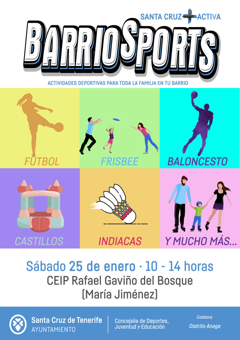 El Ayuntamiento de Santa Cruz celebra una nueva edición de BarrioSports mañana sábado en María Jiménez