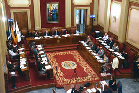 El Pleno del Ayuntamiento, durante su reunión de hoy