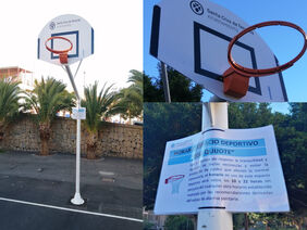 El Ayuntamiento de Santa Cruz instala nuevos aros en el Parque de Don Quijote 