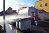 Detalle de la acción de limpieza desplegada en distintas calles de Tíncer.