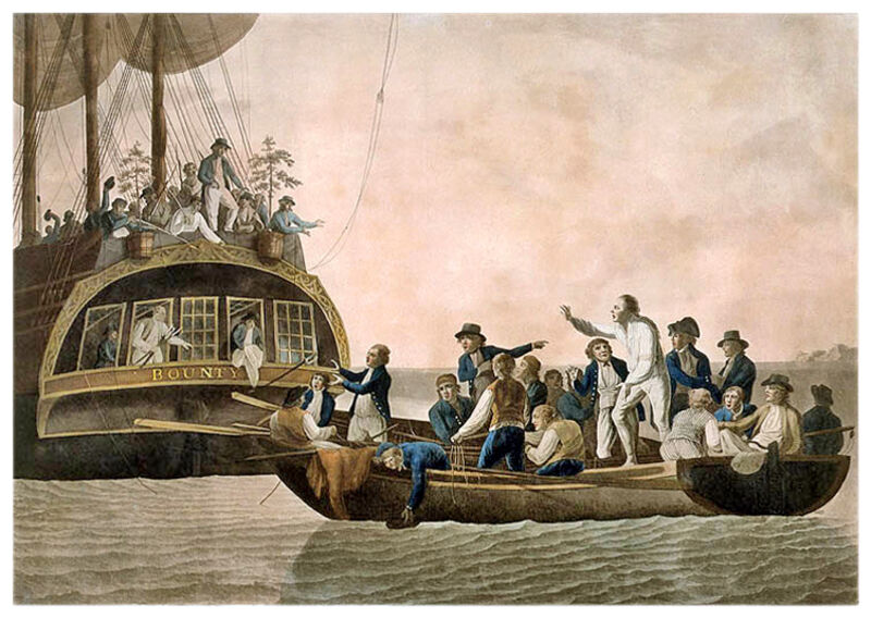 Con posterioridad, el capitán Bligh y 18 marineros fueron abandonados a su suerte, cerca de la isla de Tonga