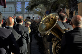 La Banda Sinfónica de Tenerife participó anoche en el acto institucional de la Gesta