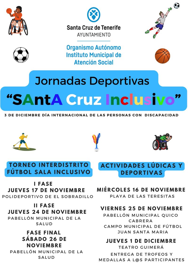 El Ayuntamiento inicia desde mañana las jornadas deportivas “Santa Cruz Inclusivo”