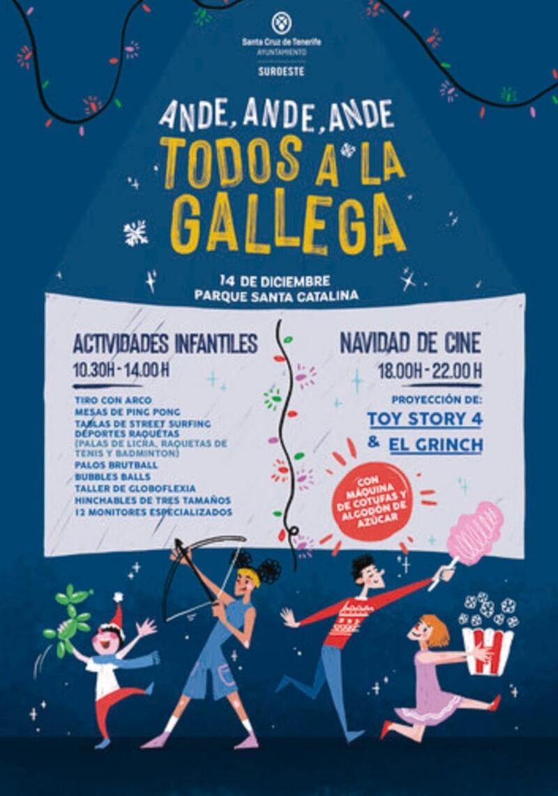El Ayuntamiento de Santa Cruz organiza “Ande, ande, ande todos a La Gallega”, un sábado lleno de juegos, cine y diversión
