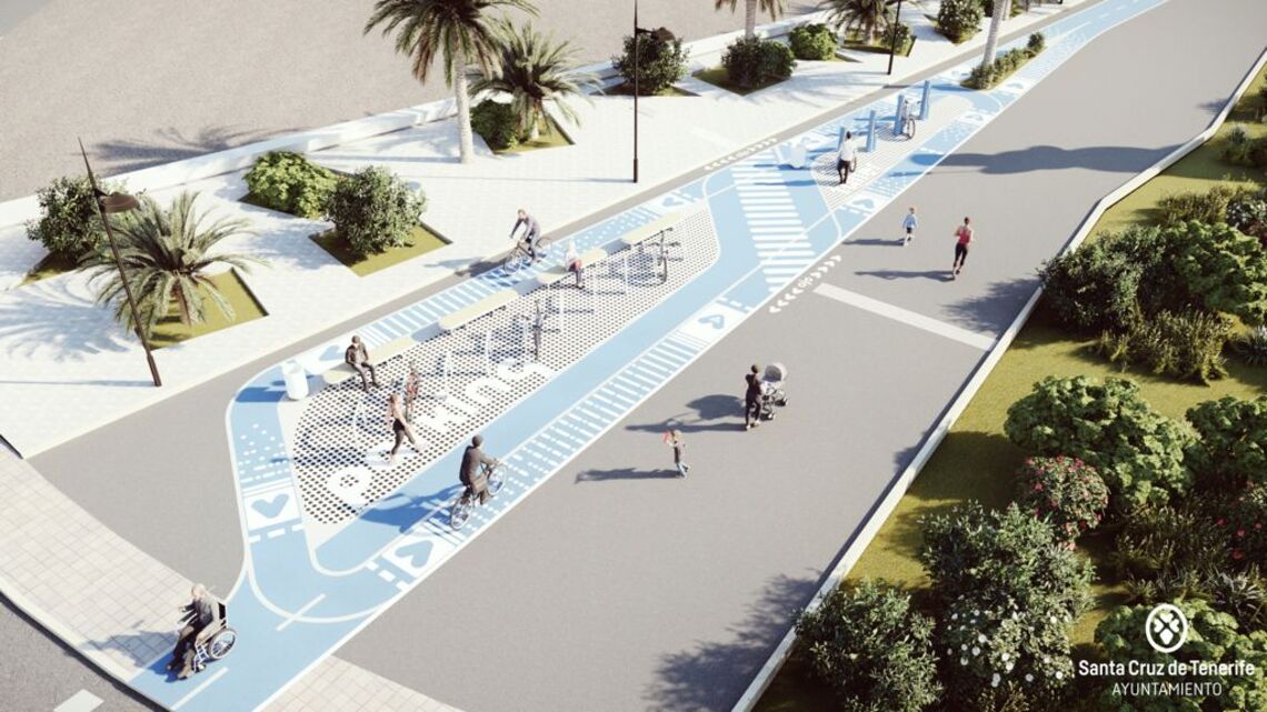 Ayuntamiento Santa Cruz de Tenerife: Concluye del proyecto del carril bici y VMP de la avenida de Los Majuelos