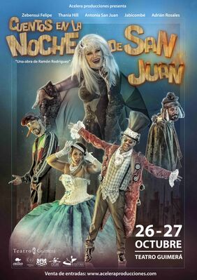 Cartel promocional de la comedia teatral "Cuentos en la noche de San Juan".