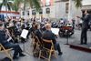 Detalle de un concierto de la Banda Sinfónica de Tenerife en la plaza de la Candelaria de Santa Cruz.