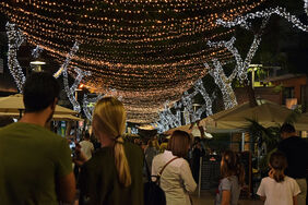 Imagen de la calle Bethencourt Afonso, con la iluminación navideña de este año