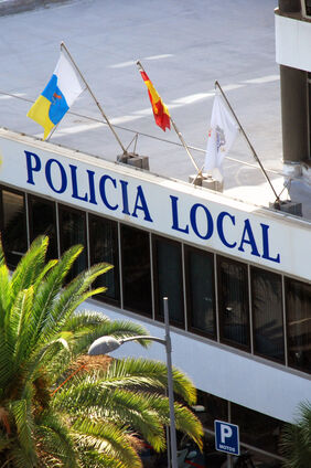 Detalle de la sede central de la Policía de Santa Cruz de Tenerife